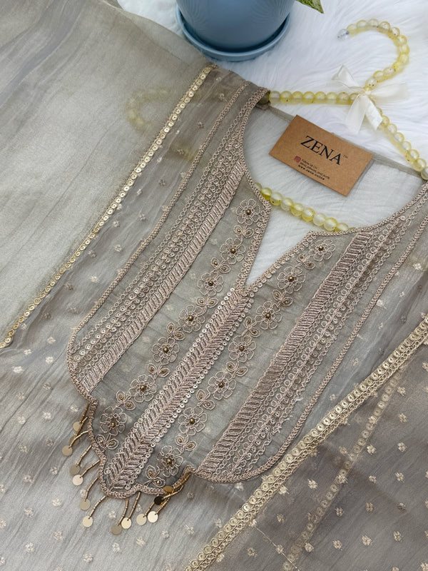 ✨ Tissue Silk Unstitched Partywear Suit ✨