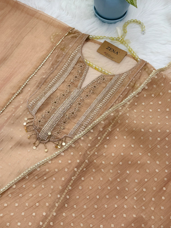 ✨ Tissue Silk Unstitched Partywear Suit ✨