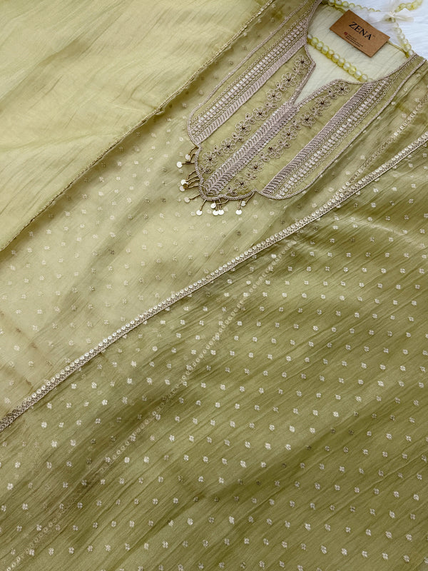 ✨ Tissue Silk Unstitched Partywear Suit ✨
