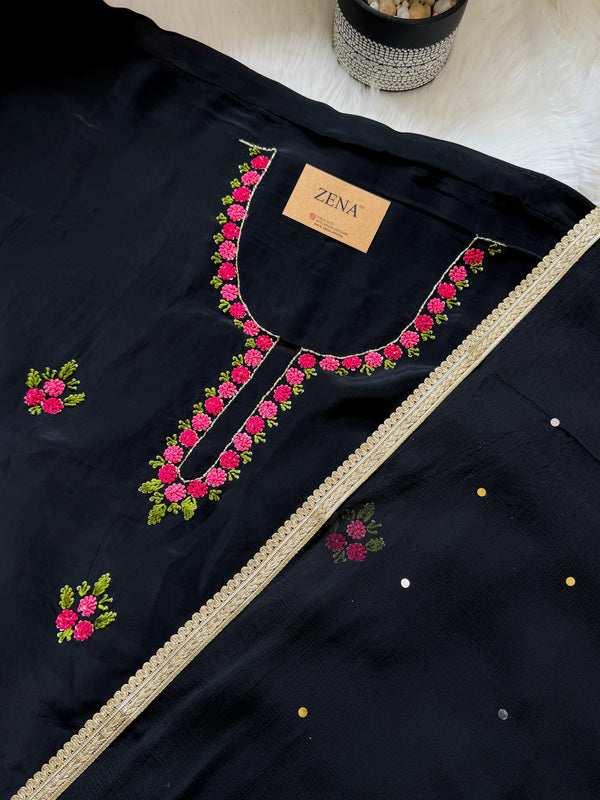 ✨ Crepe Hand-Detailed Unstitched Suit ✨