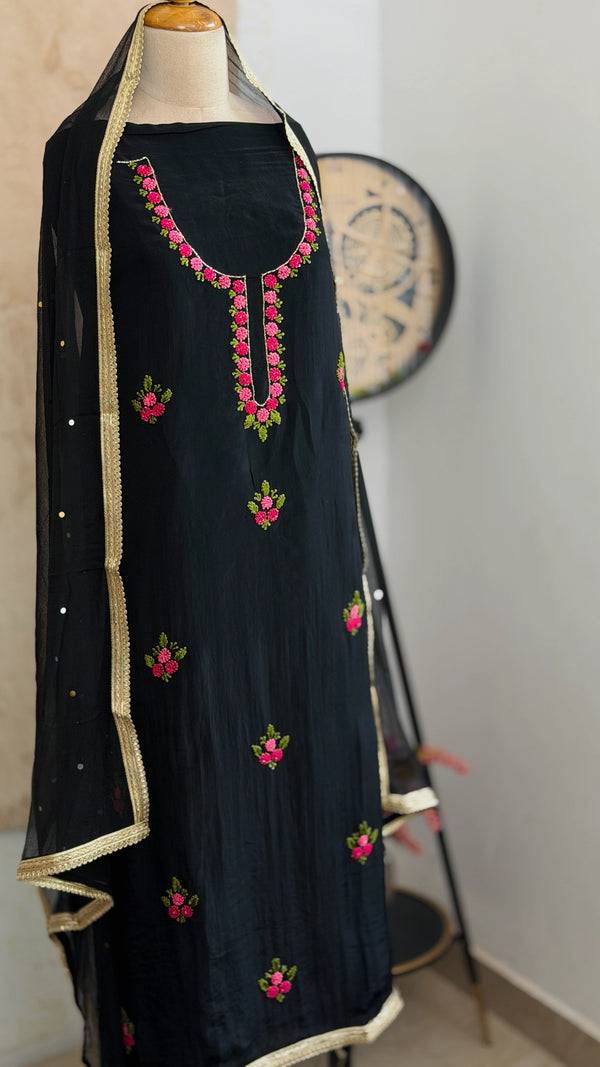✨ Crepe Hand-Detailed Unstitched Suit ✨