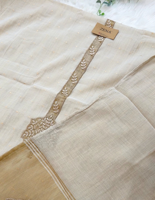 ✨ Linen Hand-Detailed Unstitched Suit ✨
