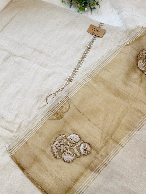 ✨ Linen Hand-Detailed Unstitched Suit ✨