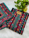 Shimmer Silk Digital Printed Mirror Work Unstitched Suit – Sparkle with Subtle Elegance