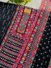 Shimmer Silk Digital Printed Mirror Work Unstitched Suit – Sparkle with Subtle Elegance
