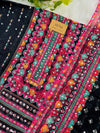 Shimmer Silk Digital Printed Mirror Work Unstitched Suit – Sparkle with Subtle Elegance