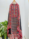 Shimmer Silk Digital Printed Mirror Work Unstitched Suit – Sparkle with Subtle Elegance