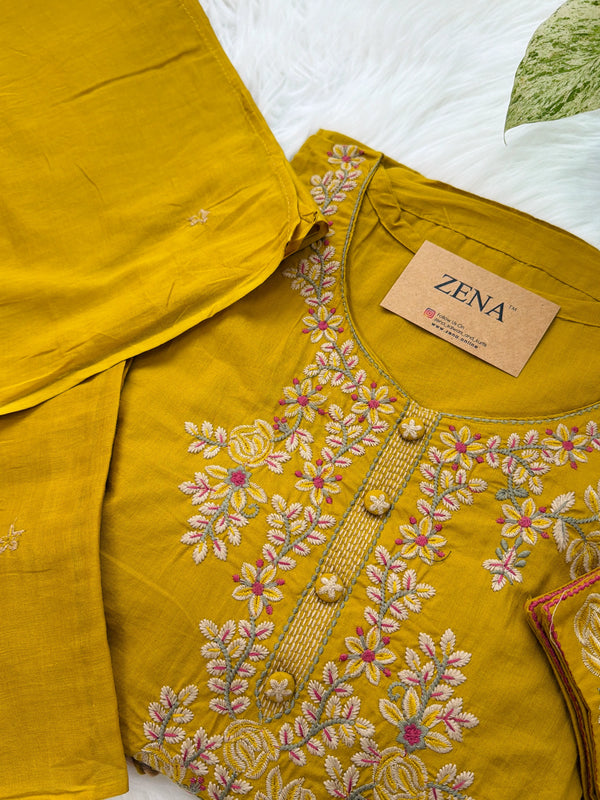 ✨ Pure Cotton Embroidery Work Kurti Set ✨