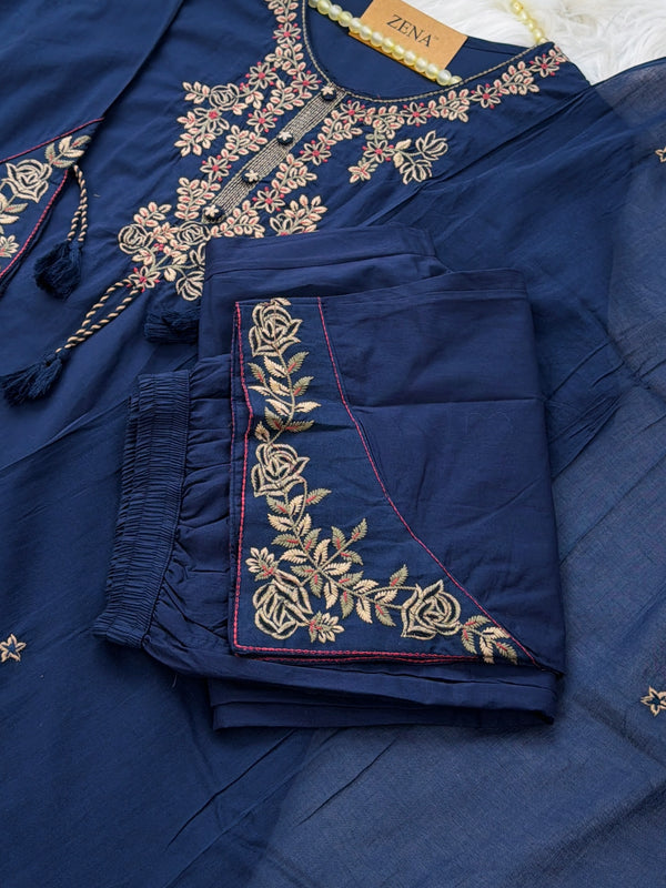 ✨ Pure Cotton Embroidery Work Kurti Set ✨