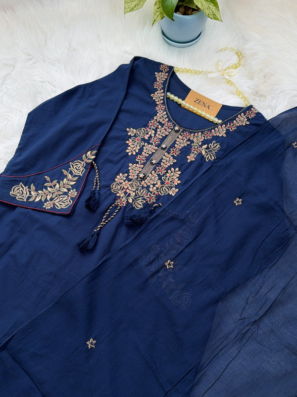 ✨ Pure Cotton Embroidery Work Kurti Set ✨