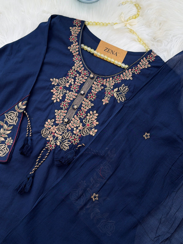 ✨ Pure Cotton Embroidery Work Kurti Set ✨