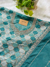 Premium Moga Silk Jacquard | Handwork Suit with Silk Georgette Dupatta
