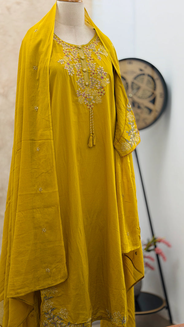✨ Pure Cotton Embroidery Work Kurti Set ✨