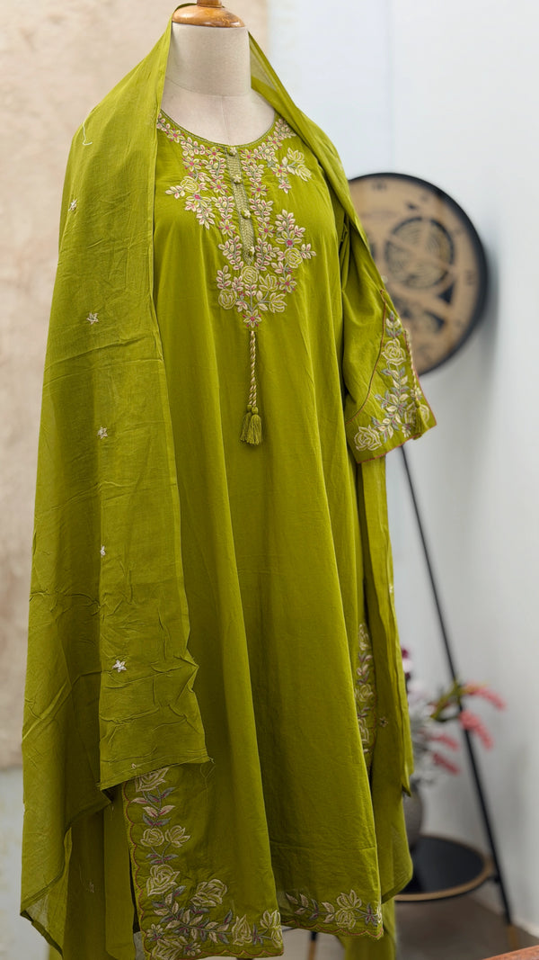 ✨ Pure Cotton Embroidery Work Kurti Set ✨