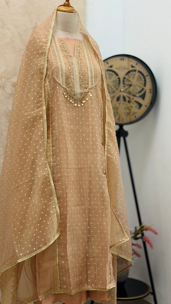 ✨ Tissue Silk Unstitched Partywear Suit ✨