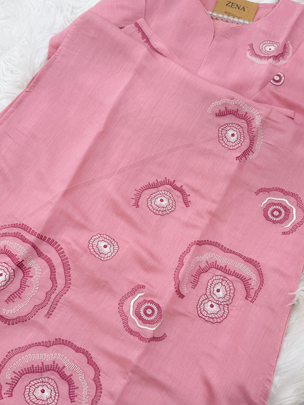 ✨ Mul Chanderi Appliqué Work Kurti Set ✨