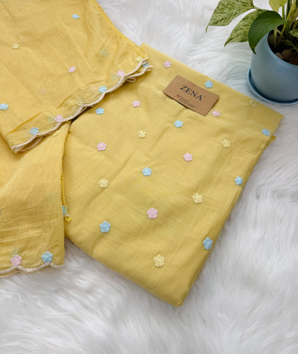 ✨ Malai Chanderi Embroidered Unstitched Suit ✨