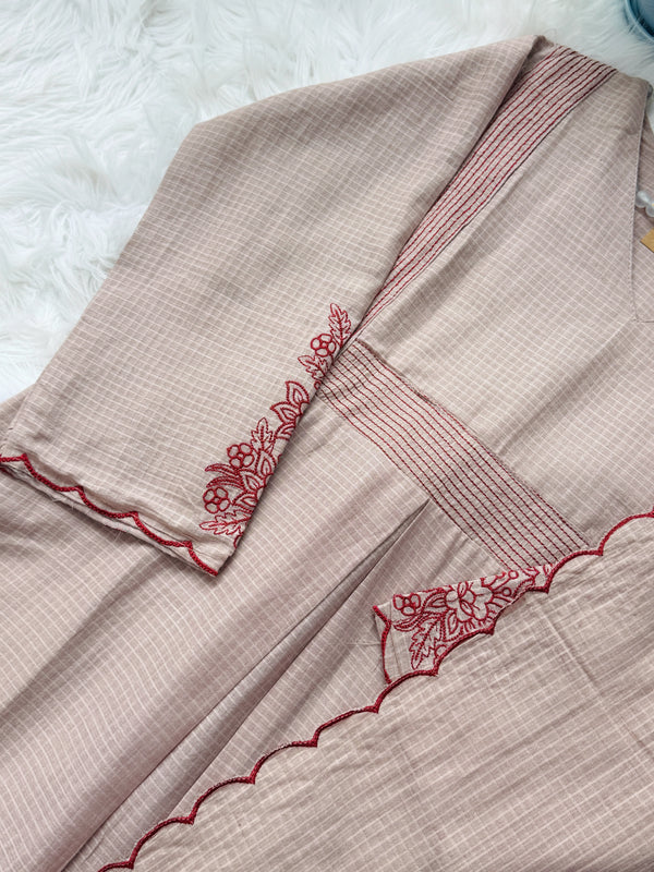 ✨ Kota Doria Embroidered Kurti Set ✨