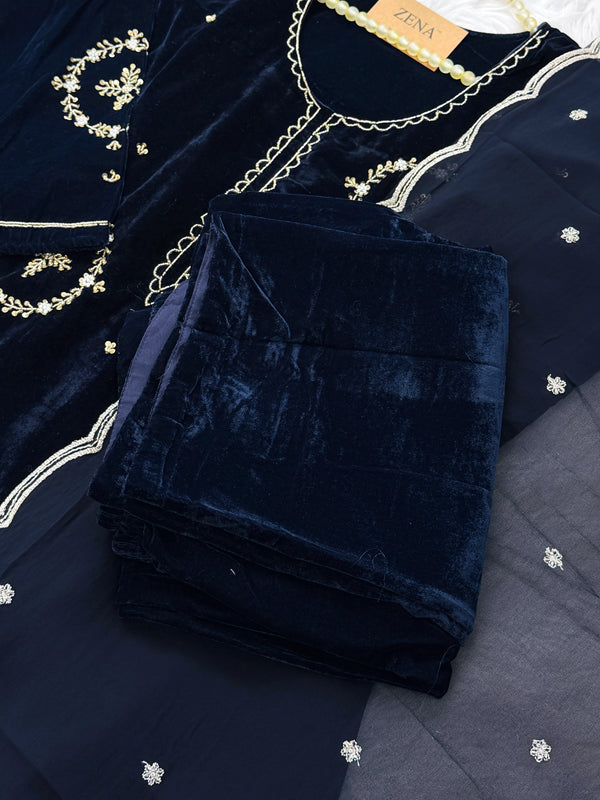 ✨ Velvet Handwork Partywear Kurti Set with Georgette Dupatta ✨