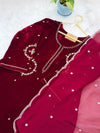 ✨ Velvet Handwork Partywear Kurti Set with Georgette Dupatta ✨