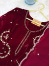 ✨ Velvet Handwork Partywear Kurti Set with Georgette Dupatta ✨