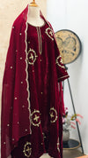 ✨ Velvet Handwork Partywear Kurti Set with Georgette Dupatta ✨