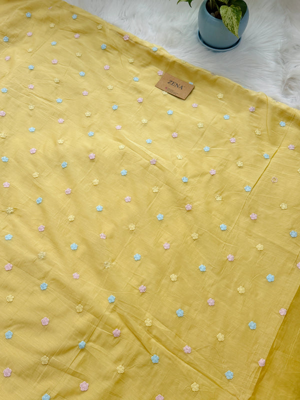 ✨ Malai Chanderi Embroidered Unstitched Suit ✨