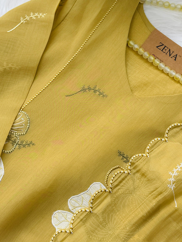 ✨ Mul Chanderi Appliqué Work Kurti Set ✨