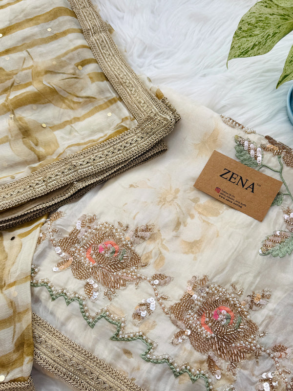 ✨ Crepe Hand-Detailed Unstitched Suit ✨