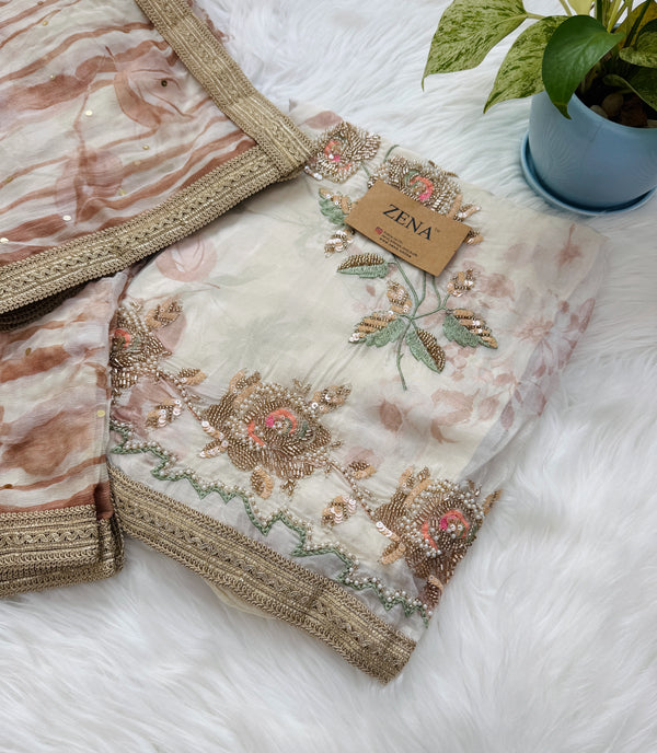 ✨ Crepe Hand-Detailed Unstitched Suit ✨