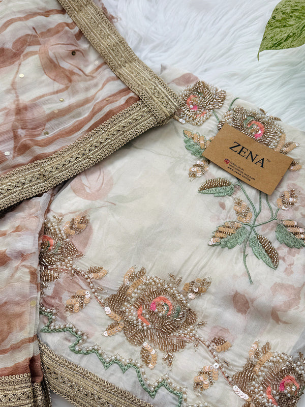 ✨ Crepe Hand-Detailed Unstitched Suit ✨