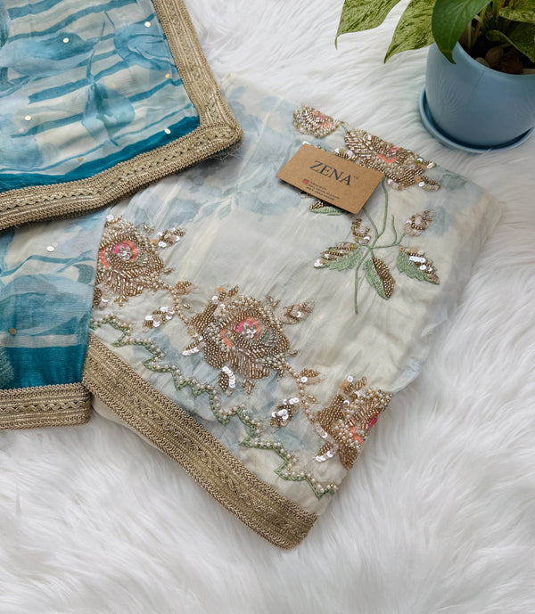 ✨ Crepe Hand-Detailed Unstitched Suit ✨