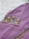 ✨ Mul Chanderi Embroidered A-Line Kurti Set ✨