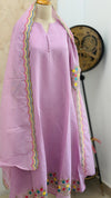 ✨ Mul Chanderi Embroidered A-Line Kurti Set ✨