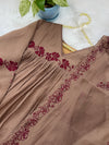 ✨ Mul Chanderi Embroidered Anarkali Set ✨