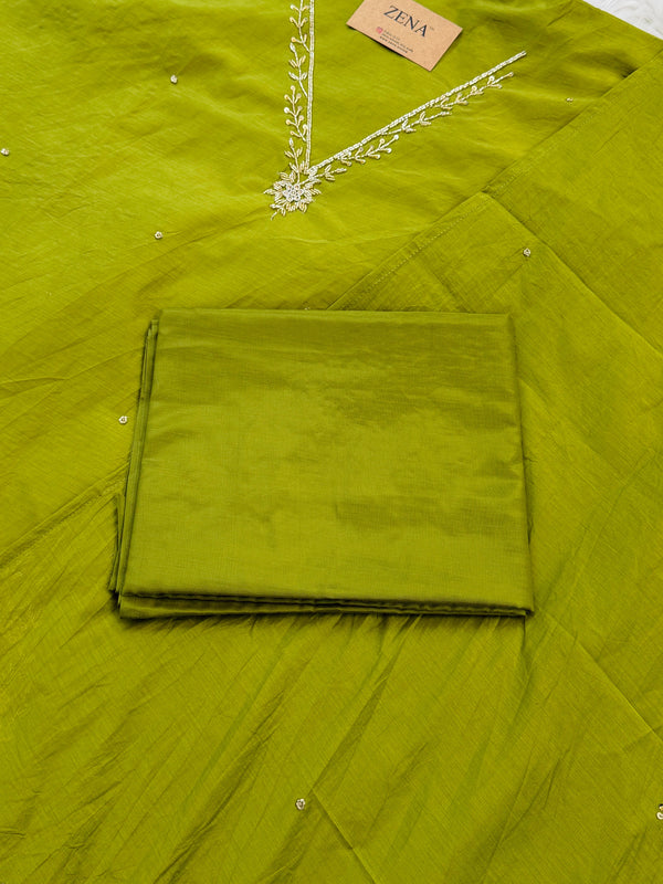 ✨ Mul Chanderi Hand Detailed Unstitched Suit ✨