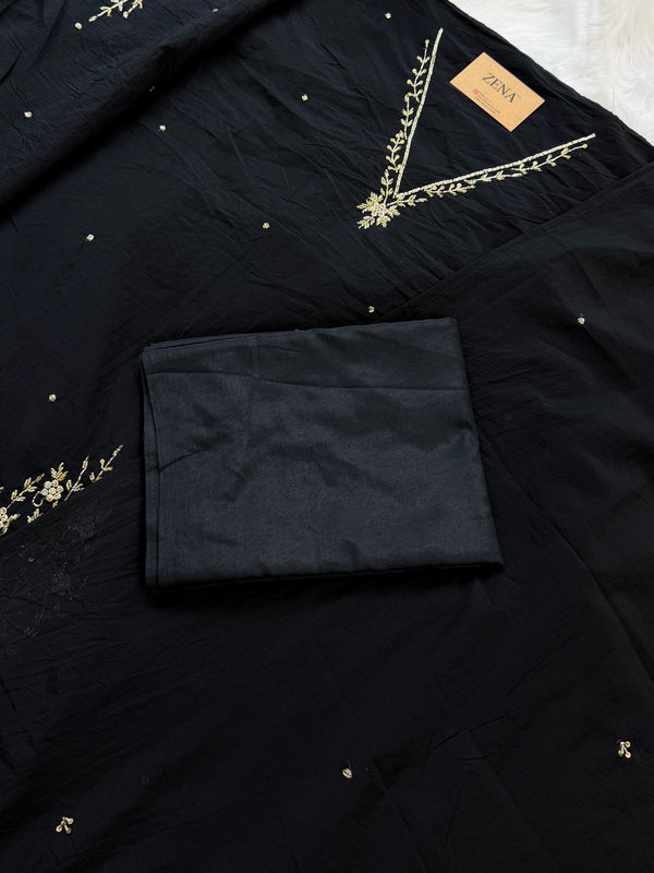 ✨ Mul Chanderi Hand Detailed Unstitched Suit ✨