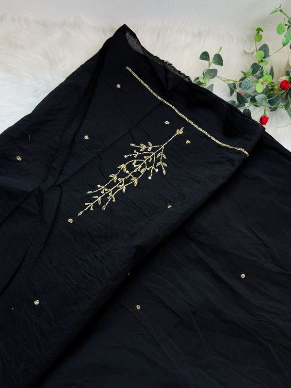 ✨ Mul Chanderi Hand Detailed Unstitched Suit ✨