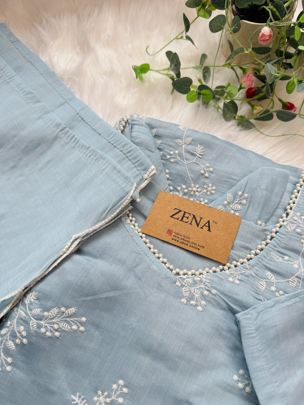 Glass Chanderi Embroidered Anarkali Set ✨