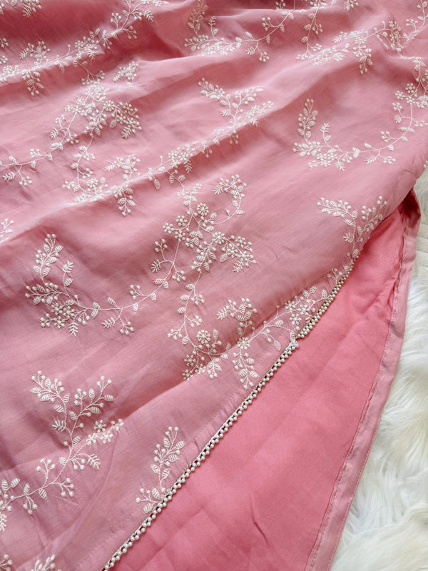 Glass Chanderi Embroidered Anarkali Set ✨