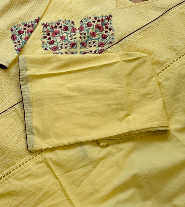 ✨ Pure Cotton Embroidered Kurti Set ✨