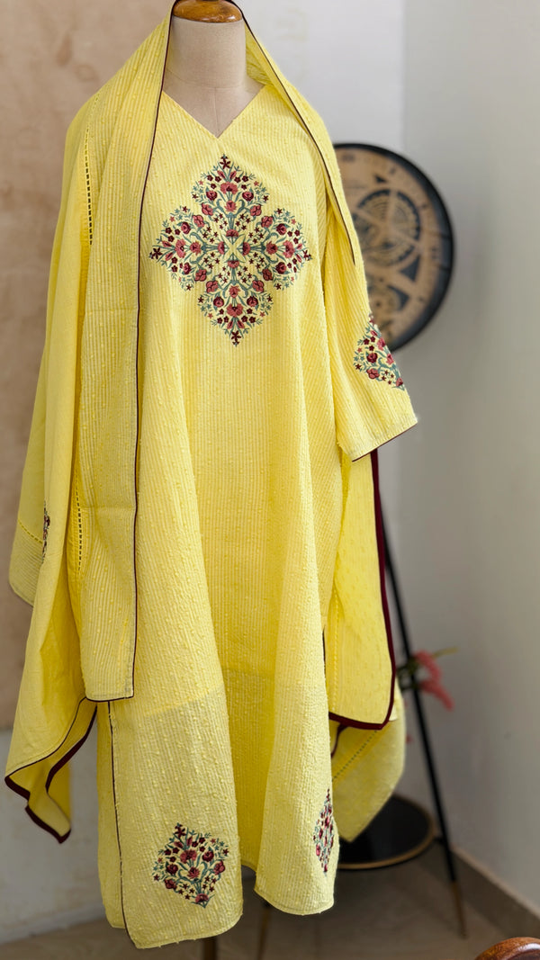 ✨ Pure Cotton Embroidered Kurti Set ✨