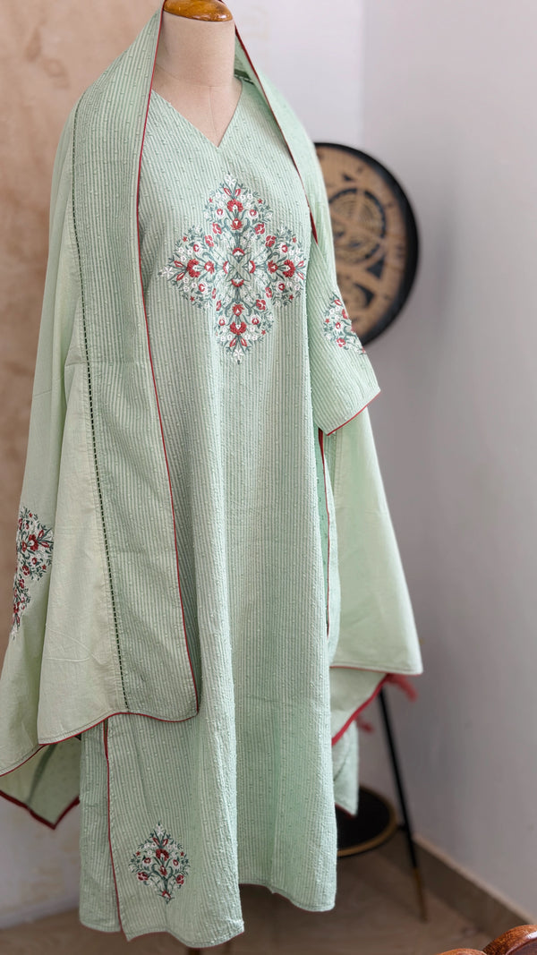 ✨ Pure Cotton Embroidered Kurti Set ✨