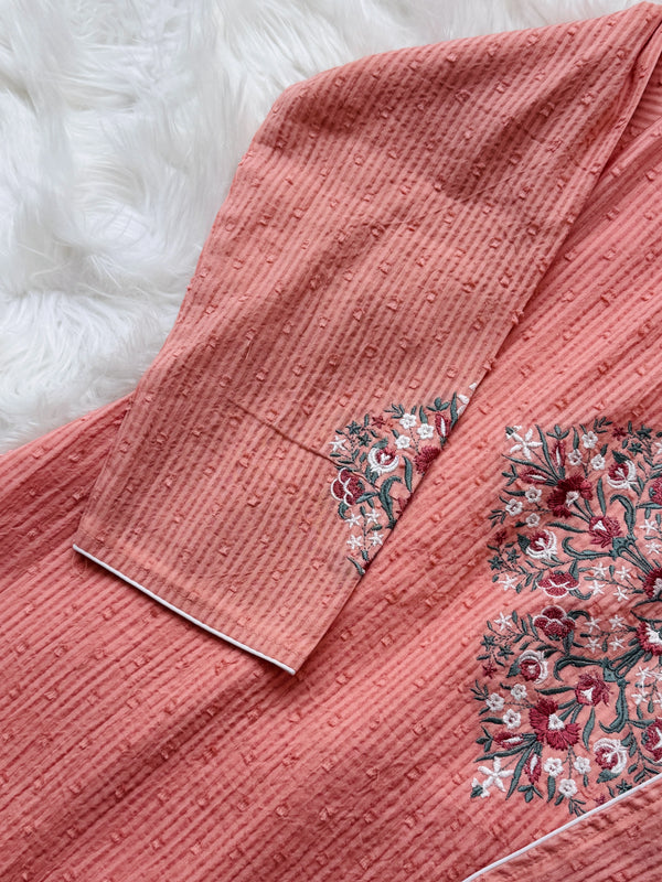 ✨ Pure Cotton Embroidered Kurti Set ✨