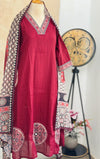 ✨ Glass Chanderi A-Line Kurti Set ✨