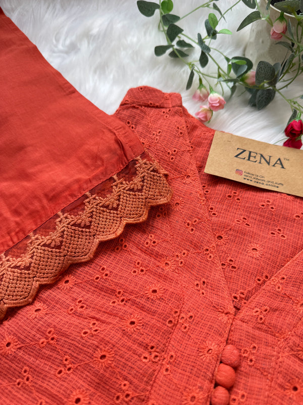 ✨ Pure Cotton Hacoba A-Line Kurti Set ✨
