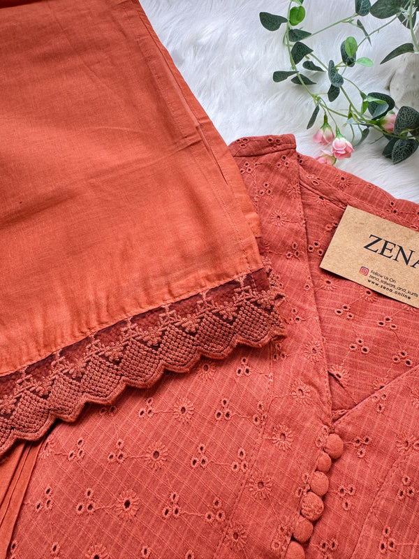 ✨ Pure Cotton Hacoba A-Line Kurti Set ✨