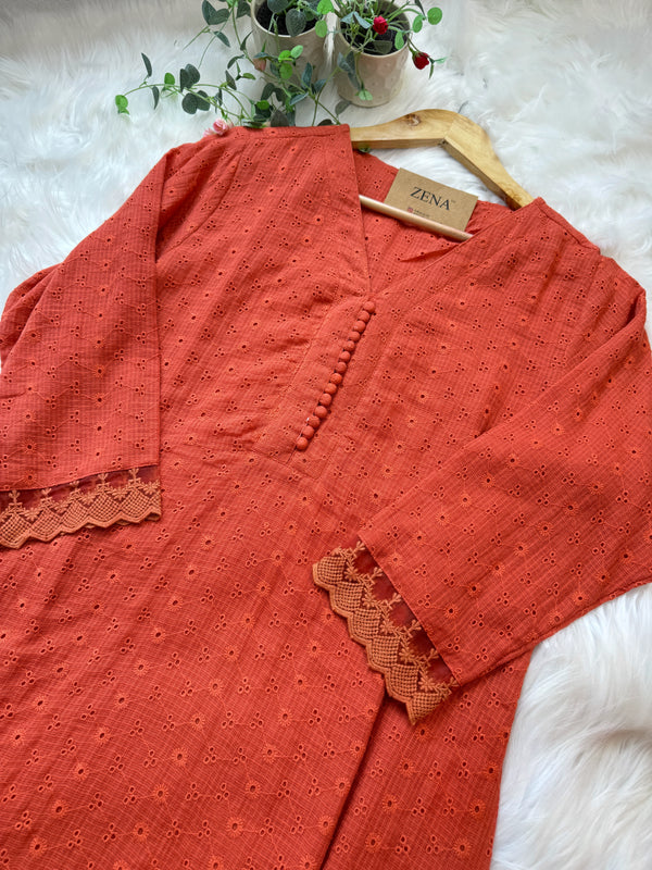 ✨ Pure Cotton Hacoba A-Line Kurti Set ✨