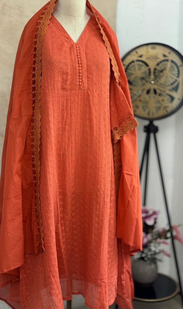 ✨ Pure Cotton Hacoba A-Line Kurti Set ✨