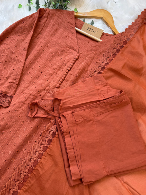 ✨ Pure Cotton Hacoba A-Line Kurti Set ✨